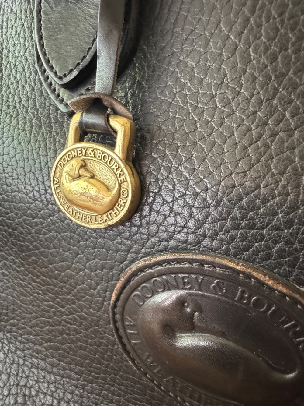 Vintage Dooney & Bourke Norfolk Satchel Navy Blue Leather AWL USA Made - Picture 2 of 10